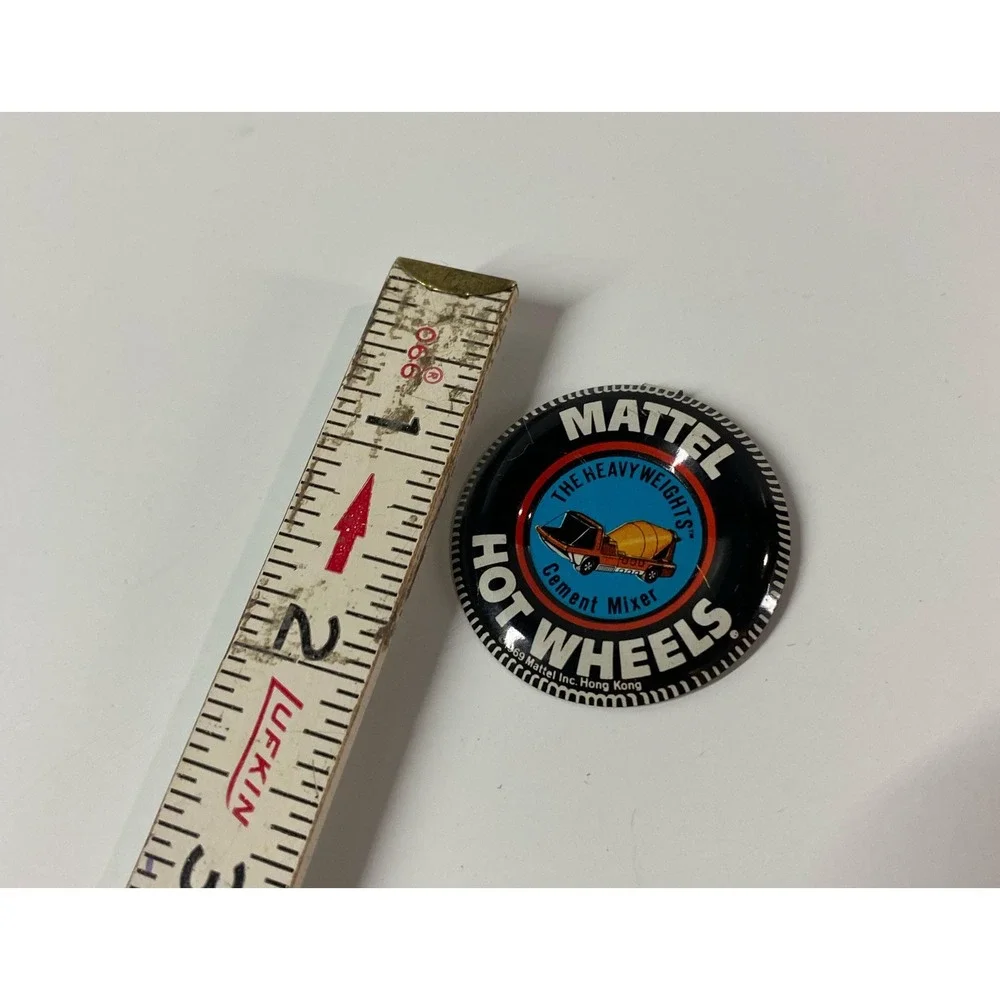 1969 Redline Pin Button, Metal, Hong Kong‎ Mattel Cement Mixer
